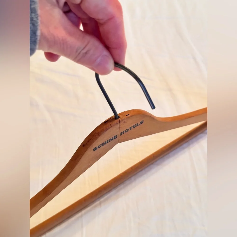 VINTAGE 1950’s Schine Hotels Wooden Hanger